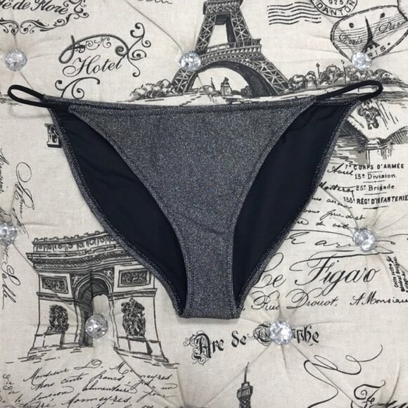 TOPSHOP Metallic Tanga Bikini Bottoms - Picture 3 of 7